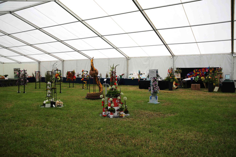 A display inside the Theatre of Flowers marquee at the 2026 Royal Cheshire County Show