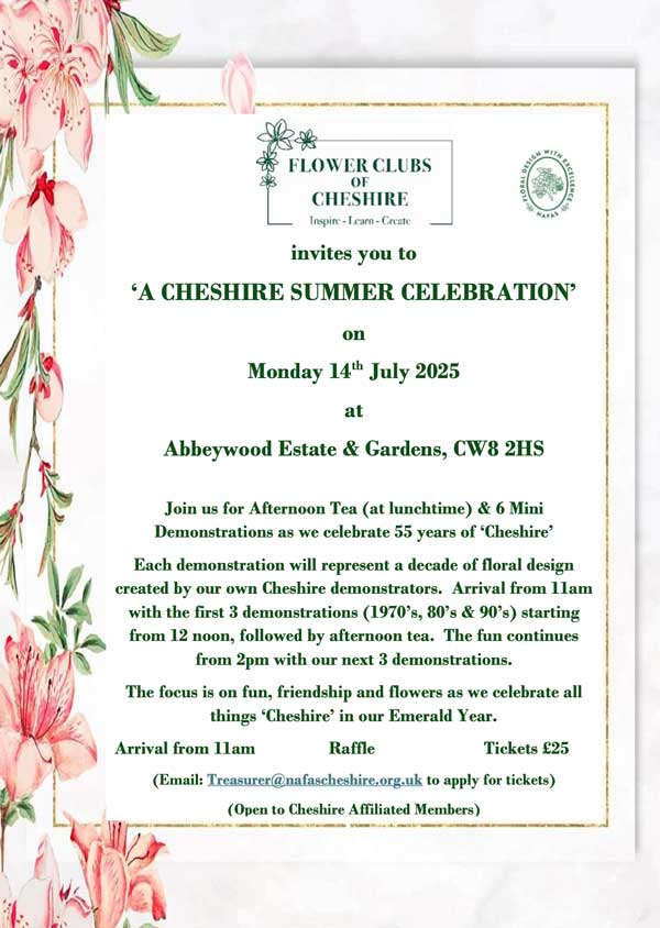 The NAFAS  Cheshire Summer Celebration and Area Social Day poster