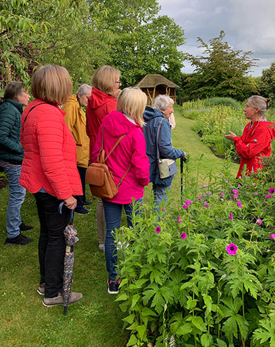 Ashton Hayes and Tarvin Flower Club's visit to Bluebell Cottage Gardens where Sue Beesley gave a very interesting tour explaining how she was developing her ideas into reality