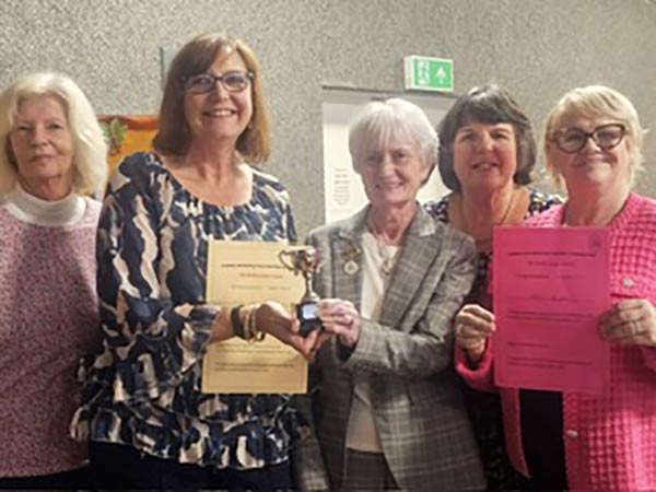 Winners of the Eddisbury and Sandiway Flower Club Competition 2025 receive their prizes