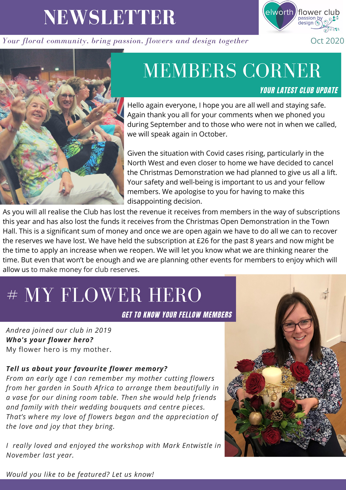 Elworth Flower Club October Newsletter Page 1
