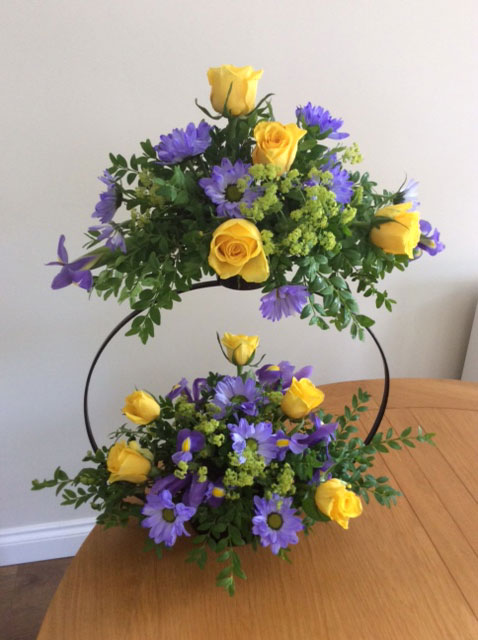 September 2021 floral arrangement created Joan Scott the Treasurer of Hale Barn's Flower Club