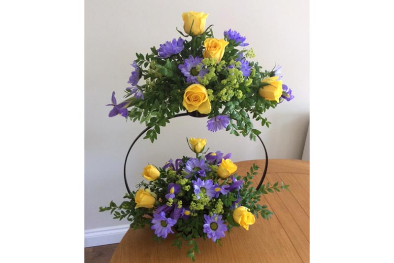 A beautiful arrangement created by Joan Scott of Hale Barn's Flower Club