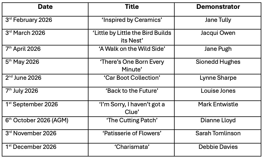 Tarporley Flower Club Programme