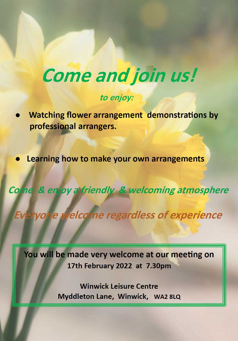 Winwick Flower Club Reopening Flyer