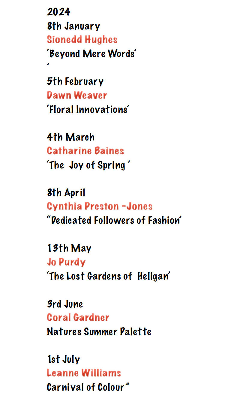 Wirral Flower Club Event Programme