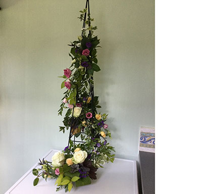 A Wistaston and District Flower Club floral arrangement. 