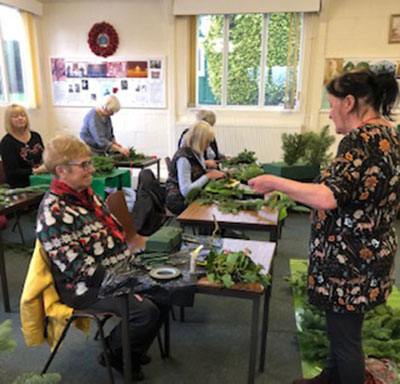 A Christmas Workshop at Wistaston and District Flower Club with Judy Gratton.