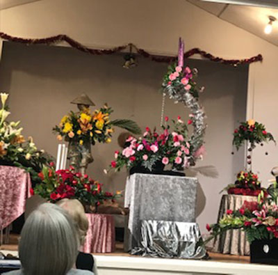 A Christmas Demonstration at Wistaston and District Flower Club by Joan Robinson.