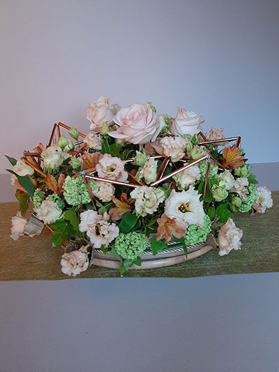 Barbara Fisher's flower arrangement in the Bits and Pieces class of the Royal Cheshire County 'Virtual' Show 2021
