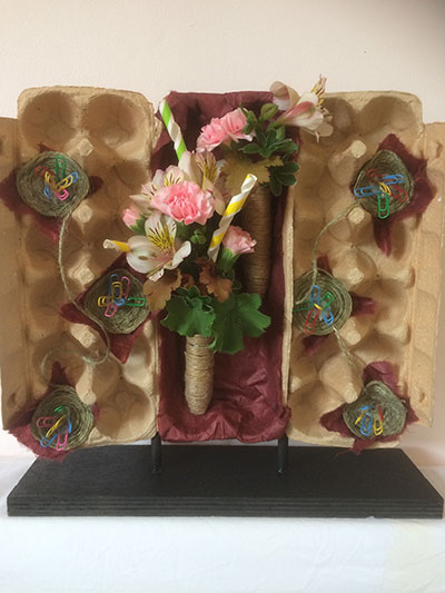 Helen Smith's flower arrangement in the Bits and Pieces class of the Royal Cheshire County 'Virtual' Show 2021