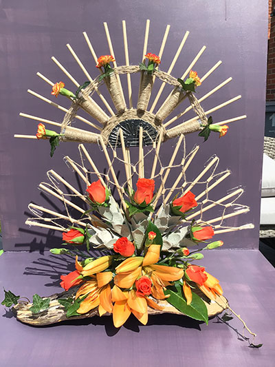 Lesley Davies' flower arrangement in the Bits and Pieces class of the Royal Cheshire County 'Virtual' Show 2021