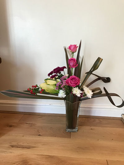 Elaine Meredith's flower arrangement in the Landscape class of the Royal Cheshire County 'Virtual' Show 2021