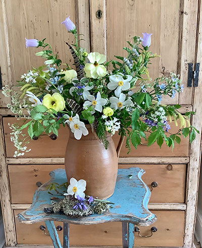 Alison Harvey's Bronze Award Winning flower arrangement in the Wild Thing class of the Royal Cheshire County 'Virtual' Show 2021
