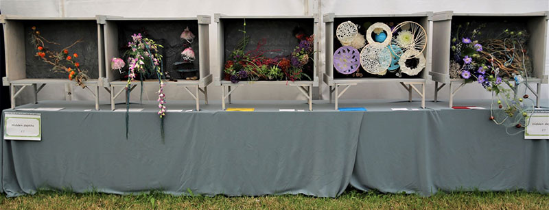 A photo of the Hidden Depths Class exhibition at the 2022 Cheshire Area Show at the Royal Cheshire County Show