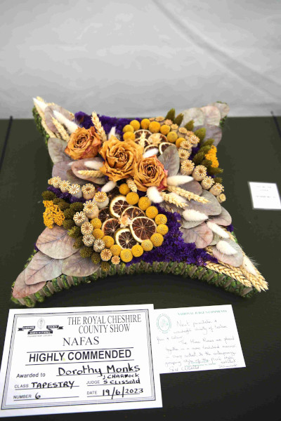 An entry in the Tapestry class at the 2023 Royal Cheshire Show, incorporating the Cheshire Area Show in the Theatre of Flowers
