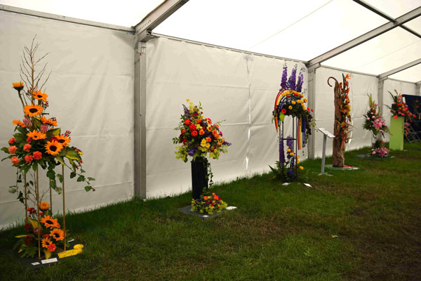 Flower Clubs of Cheshire  entries in the All Things Bright and Beautiful class of the Royal County Cheshire Show 
