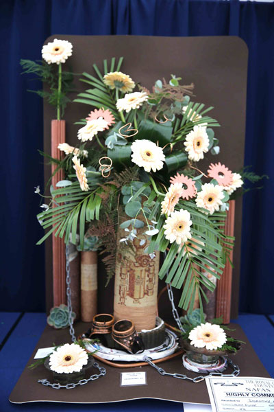 A Flower Clubs of Cheshire  entry in the Steam Punk class of the Royal County Cheshire Show 
