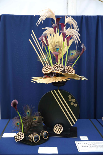 A Flower Clubs of Cheshire  entry in the Steam Punk class of the Royal County Cheshire Show 
