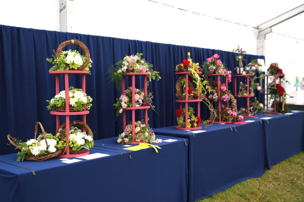 Flower Clubs of Cheshire  entries in the Days of Wine and Roses class of the Royal County Cheshire Show 
