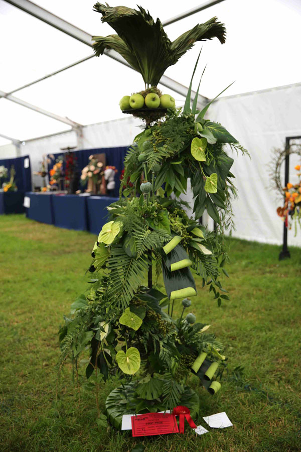 A Flower Clubs of Cheshire  entry in the Simply Green class of the Royal County Cheshire Show 