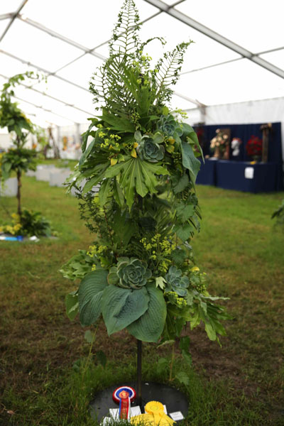 A Flower Clubs of Cheshire  entry in the Simply Green class of the Royal County Cheshire Show 