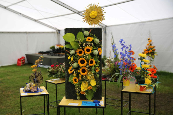 Flower Clubs of Cheshire  entries in the Summer Holiday class of the Royal County Cheshire Show 