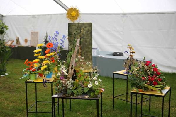 Flower Clubs of Cheshire  entries in the Summer Holiday class of the Royal County Cheshire Show 