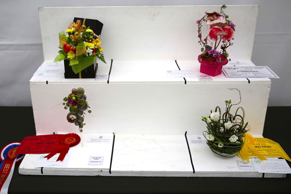 Flower Clubs of Cheshire  entries in the All Wrapped class of the Royal County Cheshire Show 