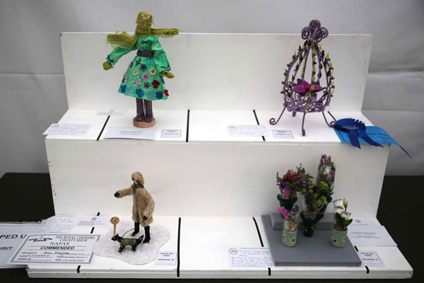 Flower Clubs of Cheshire  entries in the All Wrapped class of the Royal County Cheshire Show 