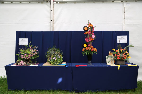 Flower Clubs of Cheshire  entries in the Rock and Roll class of the Royal County Cheshire Show 