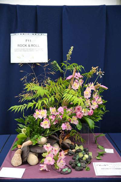 A Flower Clubs of Cheshire  entry in the Rock and Roll class of the Royal County Cheshire Show 